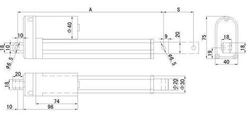attuatore lineare nuovo 5 pollici per mobili,industria 1200N 264lbs enpod - Foto 3 di 3