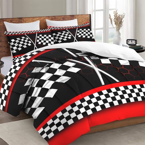 Comforter Set Twin Size With Pillowcase Racing Car Auto 2 Pcs Bedding For Kids A - Picture 3 of 7