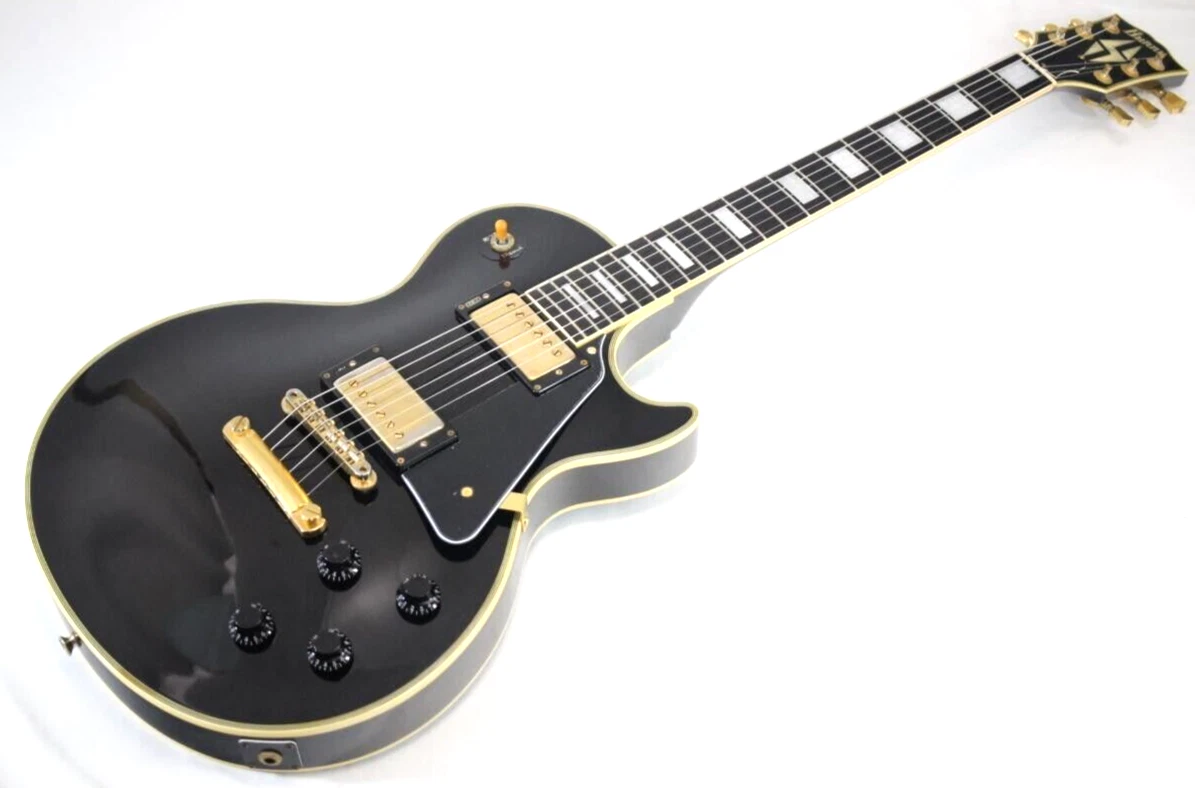 Burny RLC 70 60MODEL Les Paul Custom Electric Guitar Black 90 s From Japan