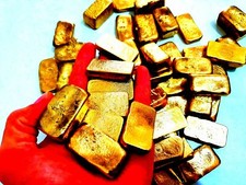 555 GRAMS SCRAP GOLD BAR FOR GOLD RECOVERY MELTED DIFFERENT COMPUTER COIN PINS
