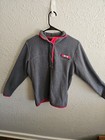 COLUMBIA PFG 1/4 Snap Pullover Fleece Synchilla Gray Red Women’s L Long Sleeve