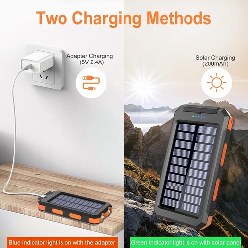26800mAh Solar Power BankTragbar Externer Batterie Ladegerät für alle Handy DE - Zdjęcie 5 z 24