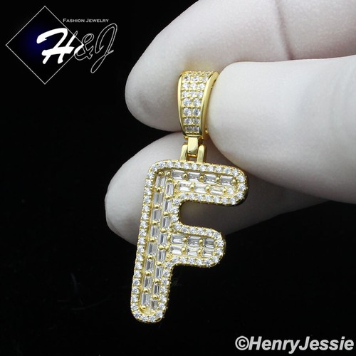 925 STERLING SILBER BLING CZ VERGOLDET/SILBER 26 ANFANGSBUCHSTABEN ANHÄNGER*SP412 - Bild 36 von 158