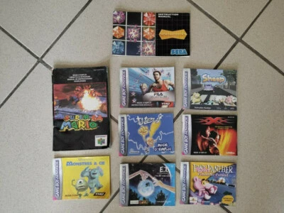Gros lot de notices SEGA NINTENDO GAME BOY et 64 Mario - Photo 1/2
