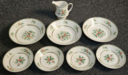 Set di 33 pz Noritake Christmas Holly 2228 (Giappone) se descrizione specifica - Foto 10 di 21