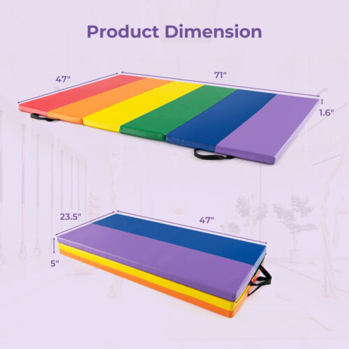6' x 4' Portable & Lightweight Tumbling Mat with Carrying Handles for Yoga - Picture 2 of 9