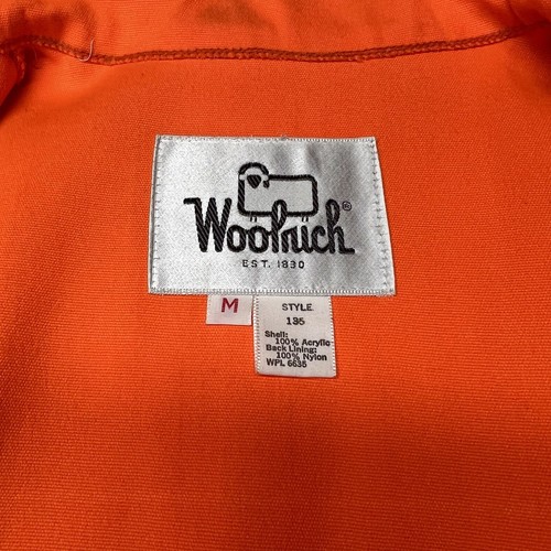 Abrigo Chaqueta Woolrich De Colección Para Hombre Mediano Naranja Brillante Caza Cremallera Seguridad Exterior Años 90 - Imagen 11 de 24
