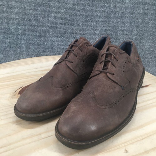 Ecco Dress Shoes Mens 46 Oxford Wingtip Lace Up Comfort Brown Leather Casual - Picture 6 of 16