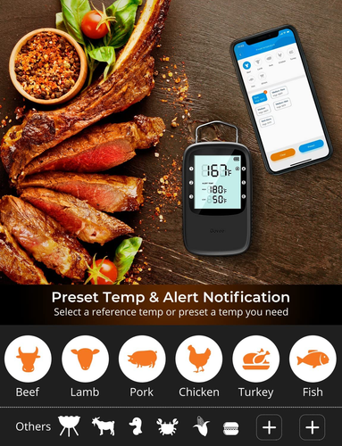 Bluetooth Meat Thermometer, Wireless Meat Thermometer for Smoker Oven, Digital G - Picture 4 of 8