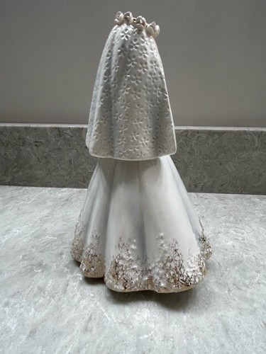 Vintage 8" Josef Originals bride figurine gold accents pink flowers - Bild 4 von 7