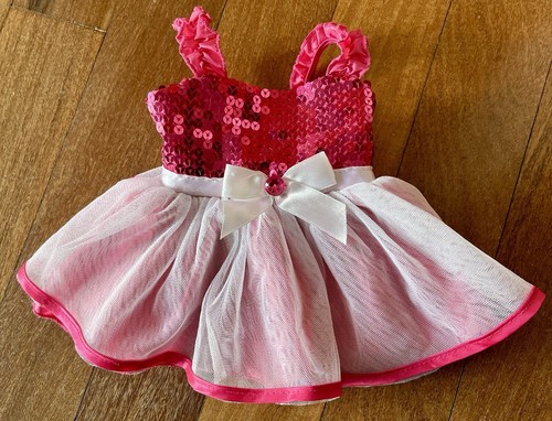Vestido Build A Bear Vestido Rosa Conjunto Estrás Disfraz Tul Brillante Tela Felpa - Imagen 22 de 22