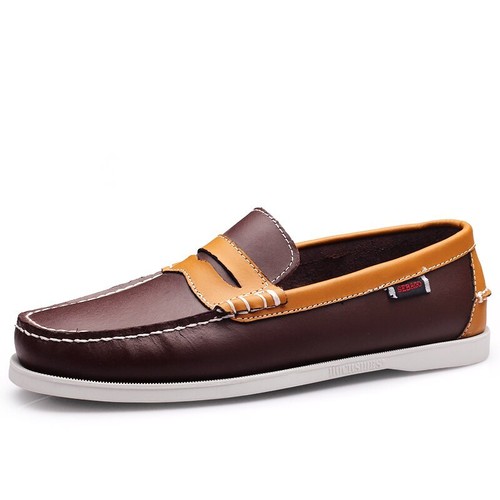 Genuine Leather Mens Comfortable Casual Boat Shoes Fashion Loafers Driving Shoes - Picture 9 of 36