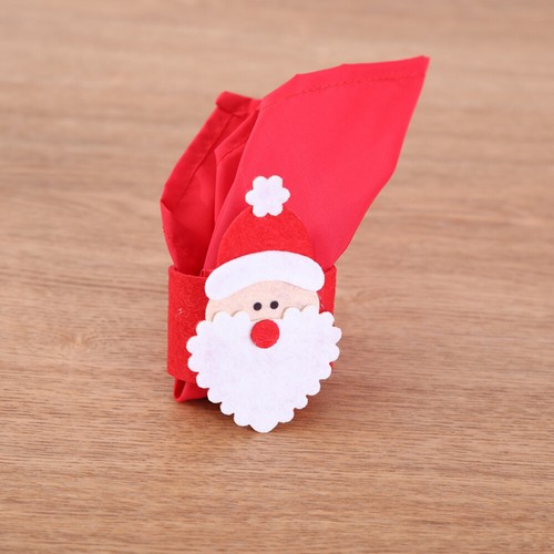 4 Stück Weihnachtsmann Serviette Kreis Weihnachten Ringe Serviette Schnalle - Bild 3 von 12