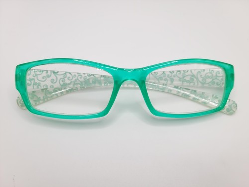 Eleganti occhiali da lettura rettangolari da donna verdi + 2,00 design foglia di vite - Foto 3 di 3