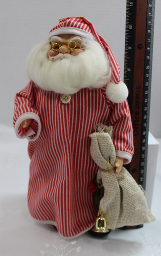 VINTAGE RARE NAPCO SANTA IN HIS NIGHT SHIRT 9.5" #10323 HANDCRAFTED (CLOTH TAG) - Picture 16 of 18