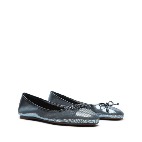Schutz Damaris Ballerinas metallic blau Leder runde Spitze flach - Bild 2 von 6