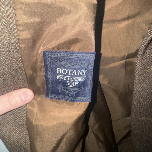Vintage Botany 500 Blazer Mens Brown Tweed Jacket 2 Button Herringbone Wool 42R - Picture 5 of 6