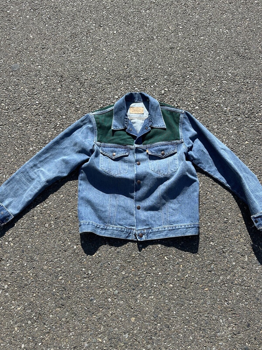 60's Levi's Orange Tab Denim Jacket with Green Corduroy PERFECT