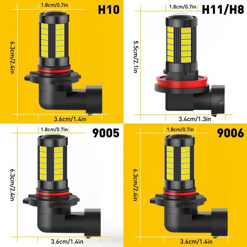 For 9140 9145 H10 LED Fog Driving Light Lamp Clear White 2000LM 6000K 5630SMD - Picture 7 of 8
