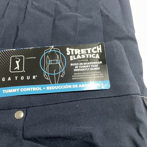 PGA TOUR Pull On Golf Pants Womens Sz XL Tummy Control Stretch Navy 36x30 NWT - Picture 2 of 9