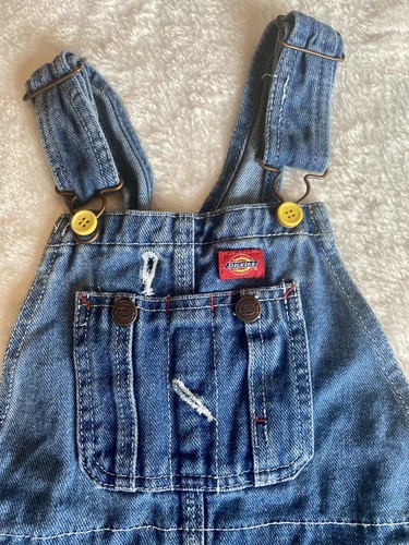 Dickies Denim Jean Bib Overalls Kids Size S Blue Boys Girls Youth Cotton Kids - Picture 3 of 12