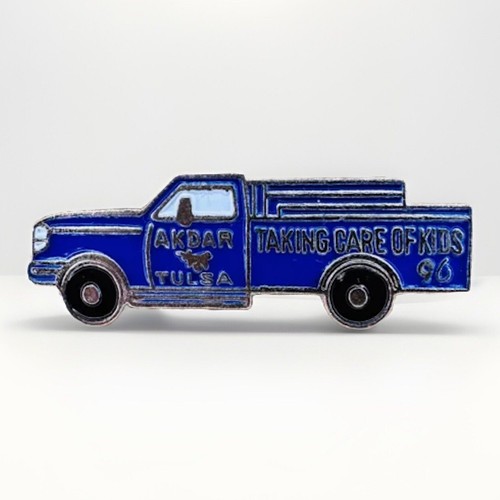 Vintage Blue Truck AKDAR Tulsa OK Kids 96 Enamel Lapel Hat Pin AE