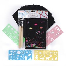 Incraftables Rainbow Scratch Paper Set 30pc, Magic Notes Art Kit for Kids
