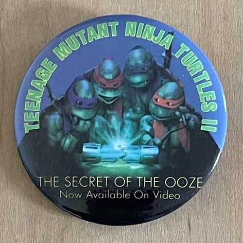 TEENAGE MUTANT NINJA TURTLES 2 (1991) Video Store VHS Promo Pinback Button