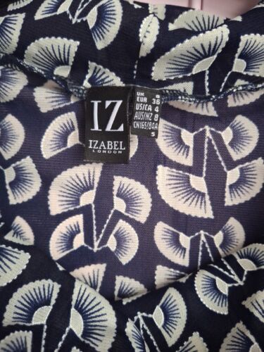 Izabel Cowl Neck Drape Front Navy Sleeveless Tunic Top Size 8 - Picture 2 of 4