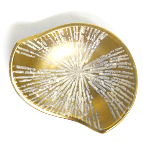 GERMANIA OCCIDENTALE, Carstens, piatto in ceramica forma libera, vintage, accenti oro