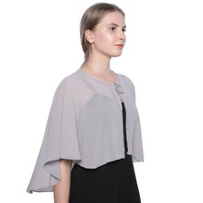 Soft Capelets Shrugs for Dresses Chiffon Wedding Cape Cover Up for WomenLight...