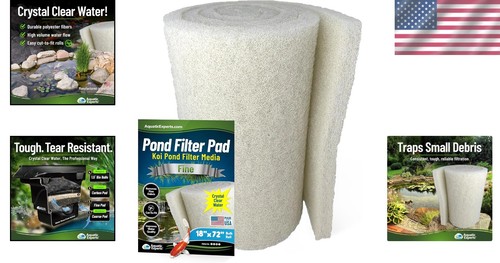 Efficient White Koi Pond Filter Pad - 1" Thick, Reusable, 18" x 72" Dimensions - 第 2/8 張圖片