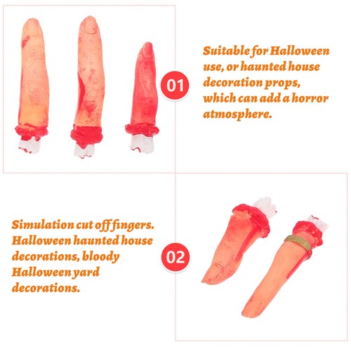 10pcs Halloween Fake Finger Simulation Bloody Finger Prop Haunted House Decor - Picture 6 of 11