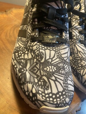 Women's size 11 Adidas butterfly Torsion ZX Flux black