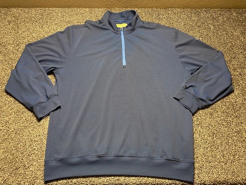 Donald Ross Sport 1/4 Zip Pullover Herren 2XL Blau Golf Sweatshirt Sportswear