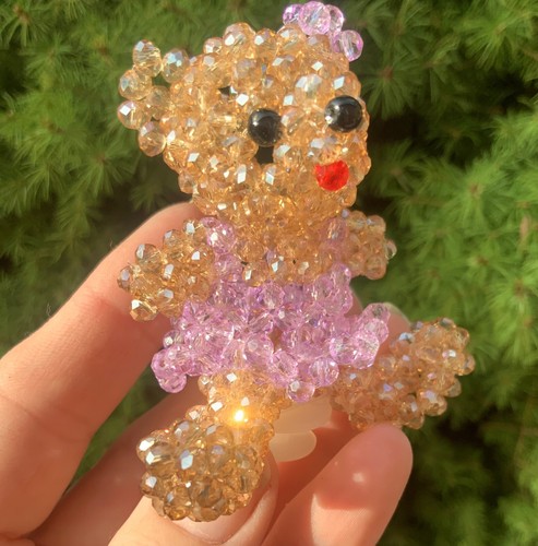 1pc Susan Alexandra x Crocs Glam Teddy Glitter Handcrafted Beaded Jibbitz Charms - Picture 2 of 4