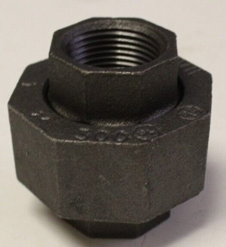 1" 150 Threaded (NPT) Union Black Malleable Iron Pipe Fitting Anvil