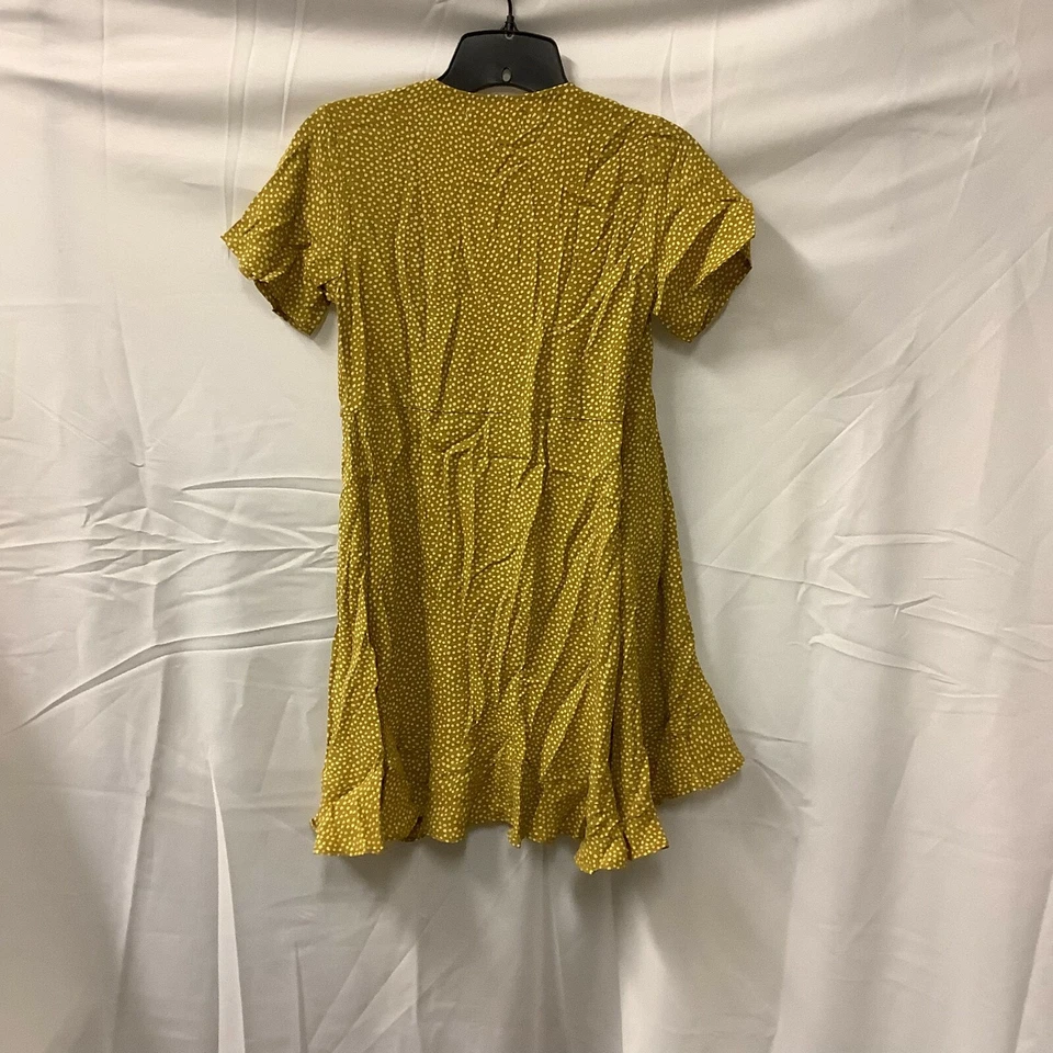 Vestido Zara Niñas Verde Oliva Lunares Mangas Cortas Cuello en V Volantes Envolvente Talla 8 Foto 2 de 4