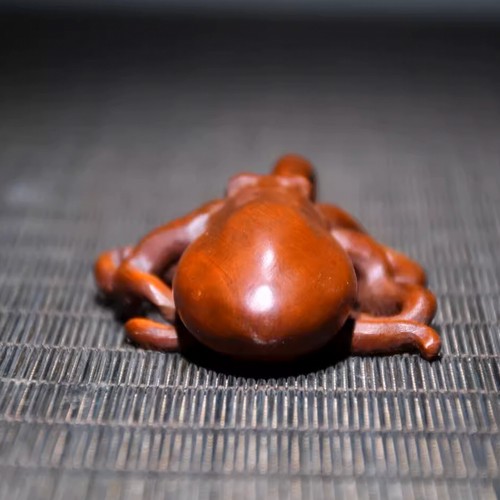 Vintage Wooden Octopus Statue Carving Wood Carved Figure Decor kids Gift Art - Imagen 3 de 11