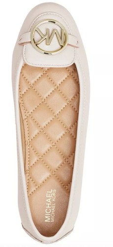 Neu Michael Kors Lillie Ballerinas MK Logo Leder Slipper Zehe hell creme gold - Bild 3 von 3