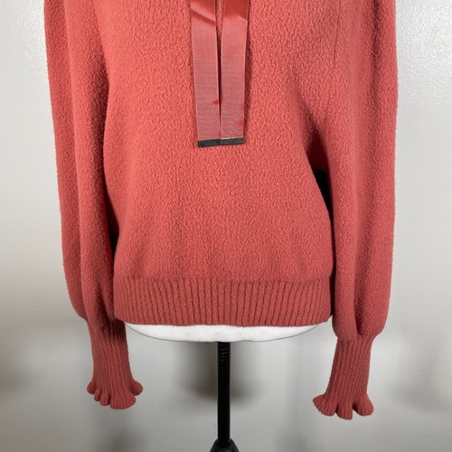Express Fleece Hoodie Women's Medium Coral Pink Drawstring Long Sleeve Pullover - Picture 6 of 17