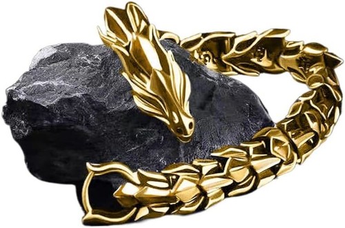 Edelstahl 14 mm 7-9 Zoll Drachenkopf Armband einzigartig Drache Design Link - Bild 2 von 13