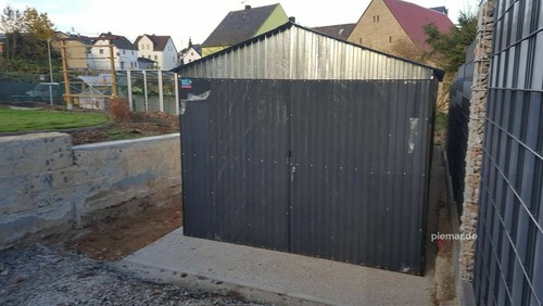 Blechgarage 3x6 RAL7016 Garage*mit einem Satteldach mit Doppelflügeltor 11131!!