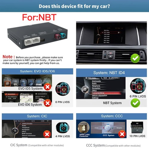 Car Wireless for CarPlay for Android AUTO Decoder for BMW NBT CIC MINI Cooper - Picture 13 of 15