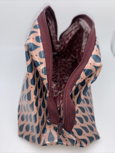 SET- AU MAISON Kosmetiktasche & Bügeltasc Tropfen teardrops petrol bordeaux rose - Picture 5 of 6