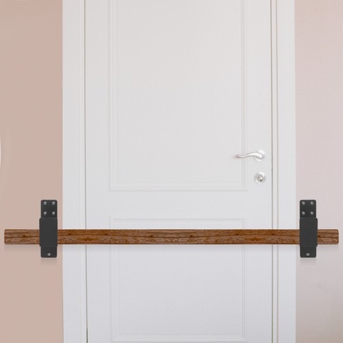  2 pezzi staffe per barricata porta staffe resistenti supporto barra di sicurezza porta - Foto 6 di 12