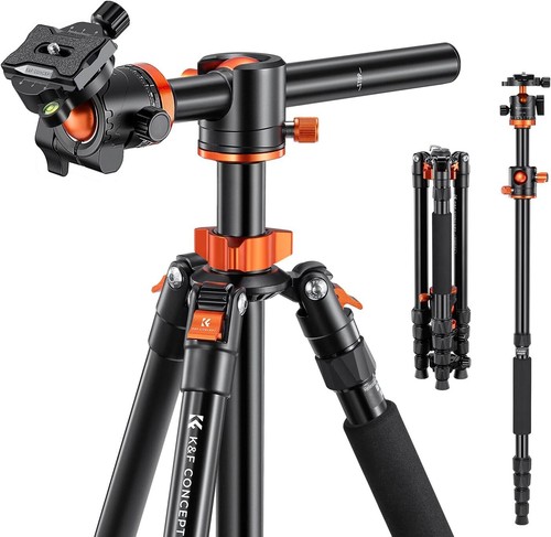 K&F Concept 67in Portable Camera Tripod Horizontal Aluminum Monopod w/ Ball Head