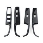 Carbon Fiber ABS Window Lift Switch Panel Cover Trim For Genesis G80 2017-2020