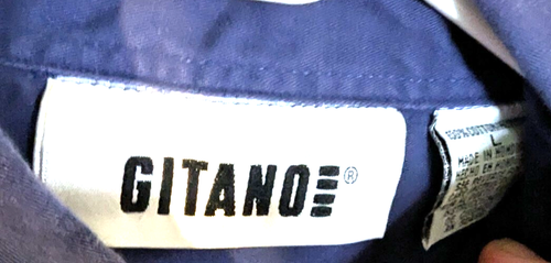 Gitano men's blue button-down L shirt preowned - Picture 3 of 5
