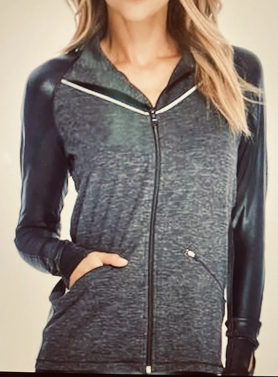 KORAL Activewear Course Jacket Full Zip S Dk Heather Black